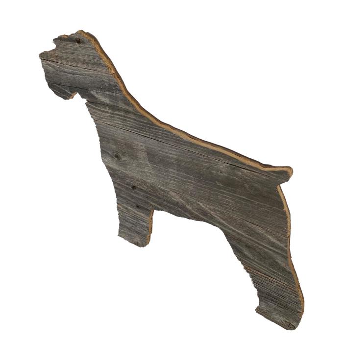 Rustic Farmhouse Miniature Schnauzer Cutout Reclaimed Wood Silhouette