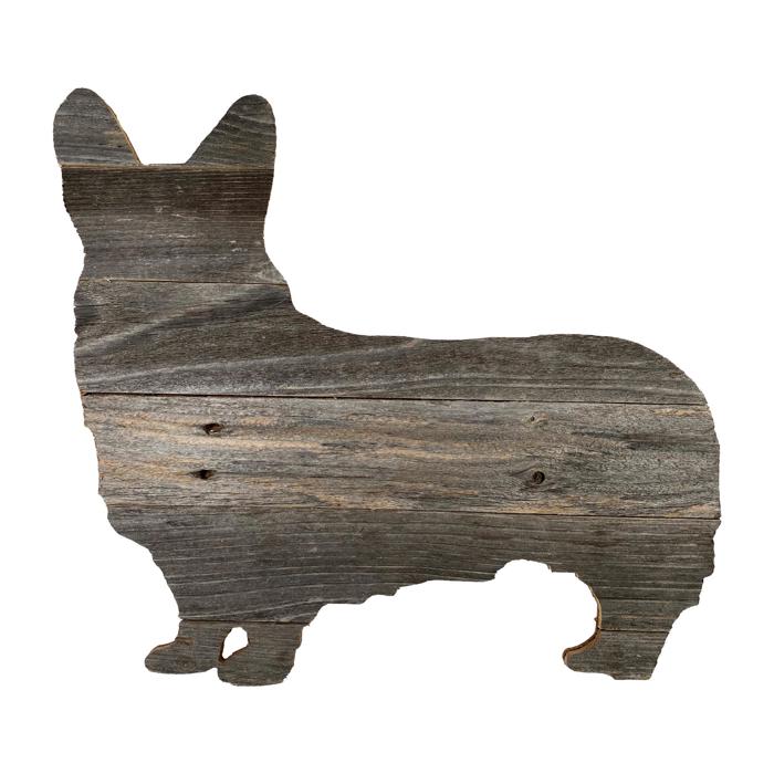Rustic Farmhouse Welsh Corgi Cutout Reclaimed Wood Silhouette