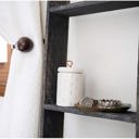 Smoky Black 5 feet Rustic Farmhouse Reclaimed Wood Decorative Bookcase/Blankets Picket Ladder