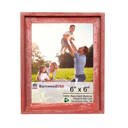 6 x 6 Frame Red Rustic Farmhouse Signature Series Reclaimed Wood Picture Frame