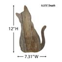 12 inches Rustic Farmhouse Reclaimed Wood Cat Cutout Silhouette