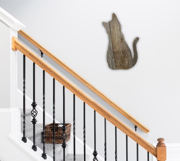Rustic Farmhouse Reclaimed Wood Cat Cutout Silhouette