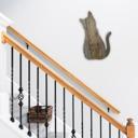 12 inches Rustic Farmhouse Reclaimed Wood Cat Cutout Silhouette