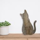12 inches Rustic Farmhouse Reclaimed Wood Cat Cutout Silhouette