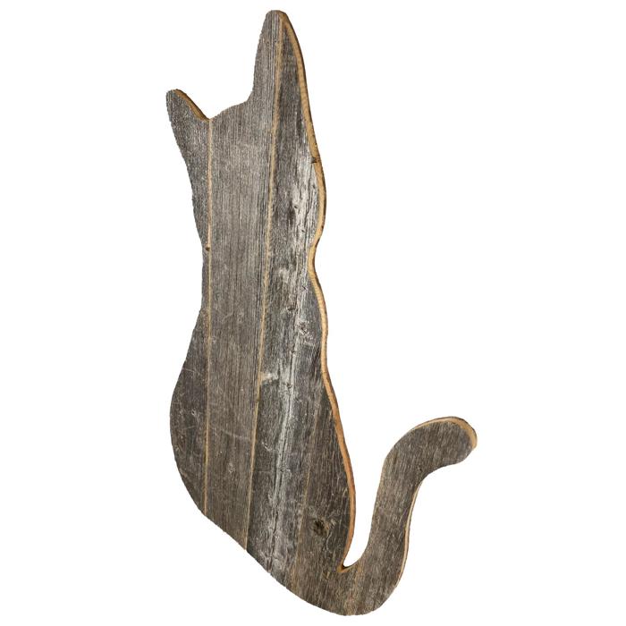 Rustic Farmhouse Reclaimed Wood Cat Cutout Silhouette