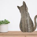 24 inches Rustic Farmhouse Reclaimed Wood Cat Cutout Silhouette