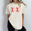 XXL Ivory XOXO Hearts Comfort Colors Tee, Valentines Day Graphic Tee, Hugs And Kisses Shirt  