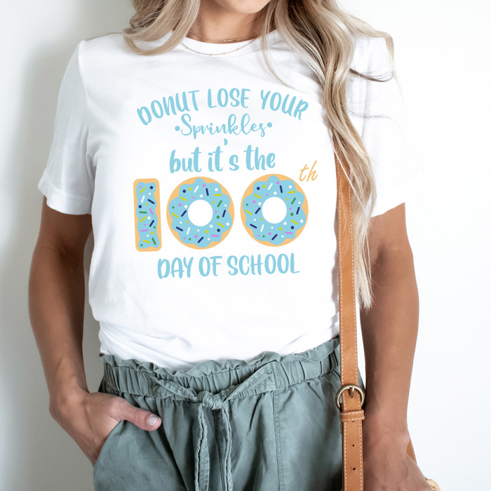 Donut Lose Your Sprinkles 100th Day Of School Adult Graphic Tee, 100 Days Of School Teacher Shirt