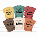  Thanksgiving Dinner Comfort Colors Tee, Dinner Side Dish Favorites Printed Tee, Fall Thankful Food Shirt