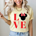 Small Butter Love Girl Mouse Comfort Colors Tee, Theme Park Valentines Graphic Tee