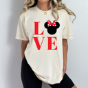XXL Ivory Love Girl Mouse Comfort Colors Tee, Theme Park Valentines Graphic Tee