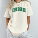 Large Ivory Irish Distressed Comfort Colors Tee, St Patrick's Day Shirt, Leprechaun Irish Tee
