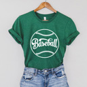 Medium Grass Green Baseball Sports Graphic Tee, Home Run Shirt, Game Day Sports Tee