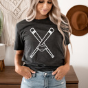Small Charcaol Baseball Bats Graphic Tee, Grame Day Sports Shirt, Home Run Tee