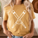 Medium Mustard Baseball Bats Graphic Tee, Grame Day Sports Shirt, Home Run Tee