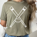  Baseball Bats Graphic Tee, Grame Day Sports Shirt, Home Run Tee