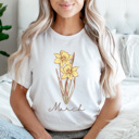 Birth Month Flower Graphic Tee, Vintage Floral Shirt