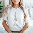  Birth Month Flower Graphic Tee, Vintage Floral Shirt