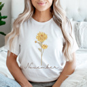  Birth Month Flower Graphic Tee, Vintage Floral Shirt