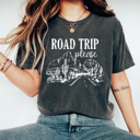 XXL Pepper Road Trip Please Graphic Tee, Desert Highway Tee, Summer Vacation Comfort Colors Tee