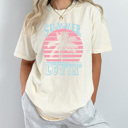 XXL Ivory Summer Lovin' Sunset Comfort Colors Tee, Summer Beach Vacation Shirt, Beach Vacay Graphic Tee 