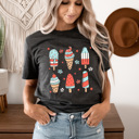 Medium Charcoal Patriotic Summer Popsicles Graphic Tee, Summer Fun Shirt, 4th Of July Tee, Summer Barbeque  