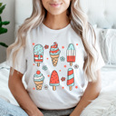 Small White Patriotic Summer Popsicles Graphic Tee, Summer Fun Shirt, 4th Of July Tee, Summer Barbeque  