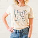  Lake Life Basic Graphic Tee, Floral Summer Shirt, Summer Lake Trips Tee 