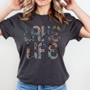 Large Graphite Lake Life Basic Graphic Tee, Floral Summer Shirt, Summer Lake Trips Tee 