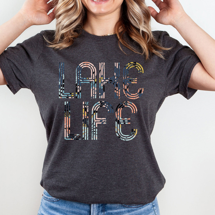 Lake Life Basic Graphic Tee, Floral Summer Shirt, Summer Lake Trips Tee 