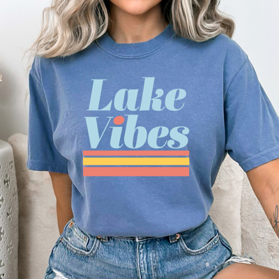 Lake Vibes Comfort Colors Tee, Summer Lake Trip Shirt, Boat Life Tee