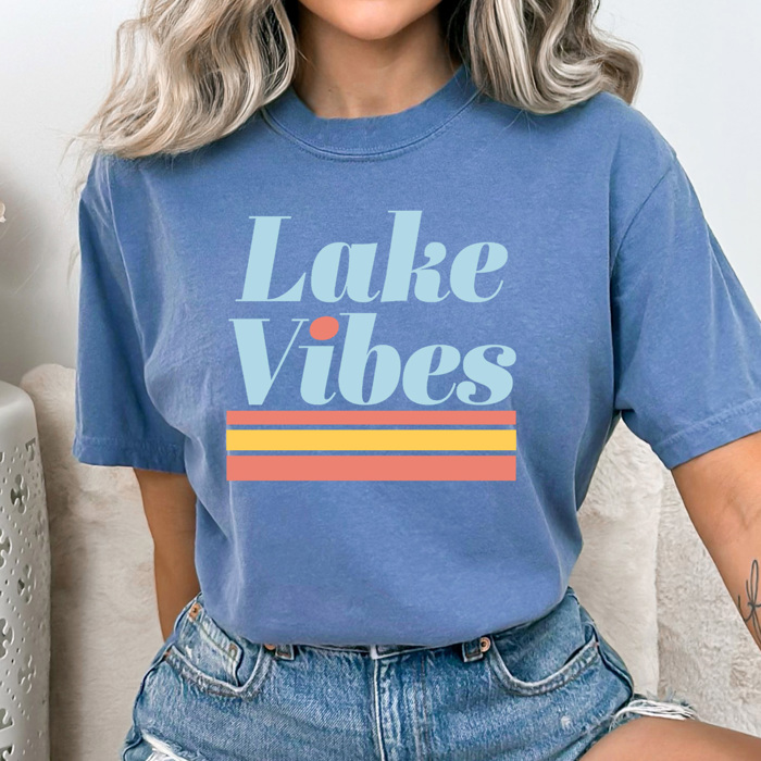 Lake Vibes Comfort Colors Tee, Summer Lake Trip Shirt, Boat Life Tee
