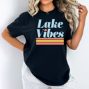 Medium Black Lake Vibes Comfort Colors Tee, Summer Lake Trip Shirt, Boat Life Tee