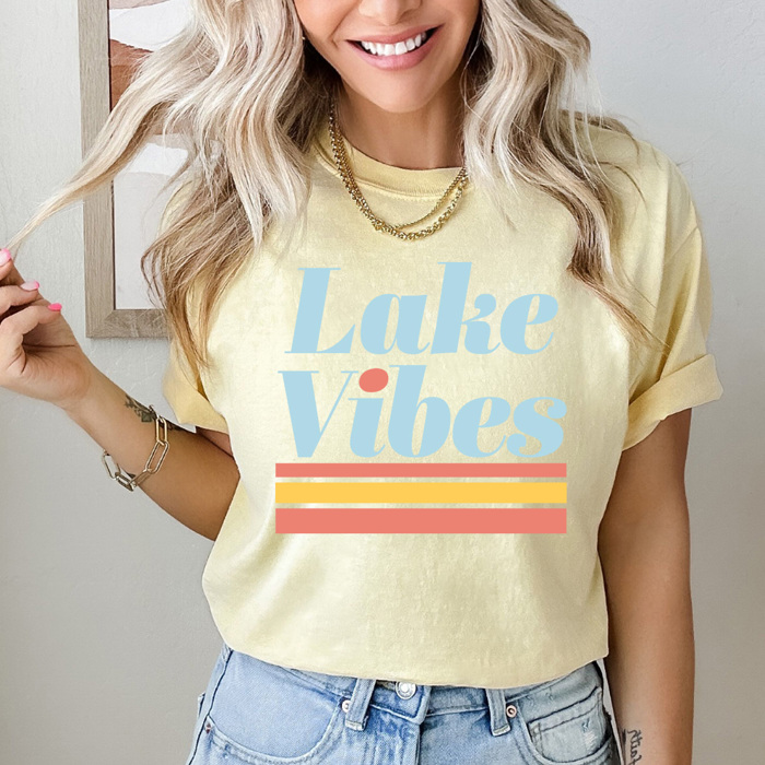 Lake Vibes Comfort Colors Tee, Summer Lake Trip Shirt, Boat Life Tee