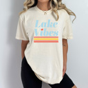 Medium Ivory Lake Vibes Comfort Colors Tee, Summer Lake Trip Shirt, Boat Life Tee