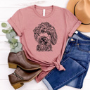 Large Mauve Doodle Dog Graphic Tee, I Love My Dog Shirt, Puppy Tee 
