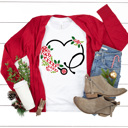Medium White Christmas Nurse Stethoscope Graphic Tee, Holiday Graphic Shirt, Candy Cane  