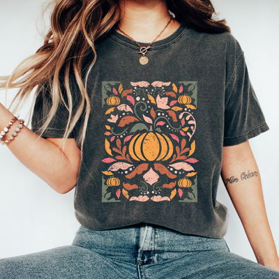 Fall Pumpkin Comfort Colors Tee, Pumpkin Patch Graphic Tee, Fall Vibes Printed Tee