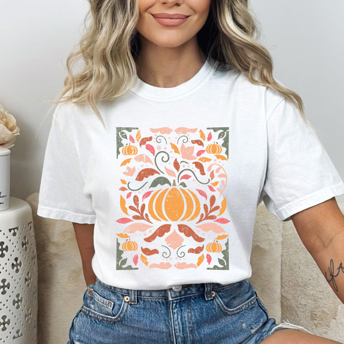 Fall Pumpkin Comfort Colors Tee, Pumpkin Patch Graphic Tee, Fall Vibes Printed Tee