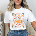 XL White Fall Pumpkin Comfort Colors Tee, Pumpkin Patch Graphic Tee, Fall Vibes Printed Tee