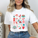 XXL White Christmas Favorite Things Comfort Colors Tee, Pink Christmas