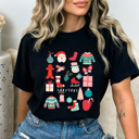 XL Black Christmas Favorite Things Comfort Colors Tee, Pink Christmas