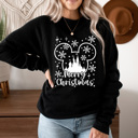  Merry Christmas Theme Park Fleece Sweatshirt, Snowflake Mouse Pull Over