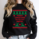 Small Black Merry Christmas Ya Filthy Animal Fleece Sweatshirt, Christmas Movie Pullover, Holiday Graphic 