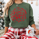 Large Military Green Merry Christmas Fleece Sweatshirt, Festive Holiday Pullover, Christmas Graphic 