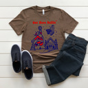 Large Brown Out Here Ballin' basketball Santa Men's Graphic Tee, Sports Christmas Shirt, Christmas Gift For Husband