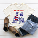 Medium Cream Out Here Ballin' basketball Santa Men's Graphic Tee, Sports Christmas Shirt, Christmas Gift For Husband