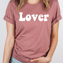 Large Mauve Lover Valentines Day Graphic Tee, Galentine’s, V-Day Love Shirt 