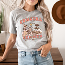 Large Athletic Heather Cowgirl Summer Beach Graphic Tee, She's A Wild One Shirt, Western Beach Shirt