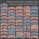  US States Varsity Font Comfort Colors Tee, America States Shirt, Home State Tee